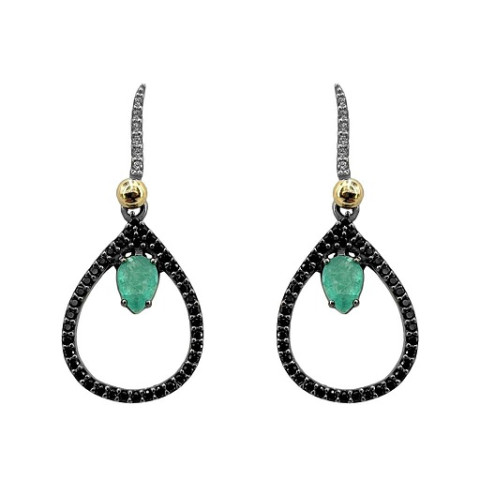 PENDIENTES PLATA ESMERALDA