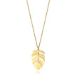 COLLAR ACERO DORADO HOJA