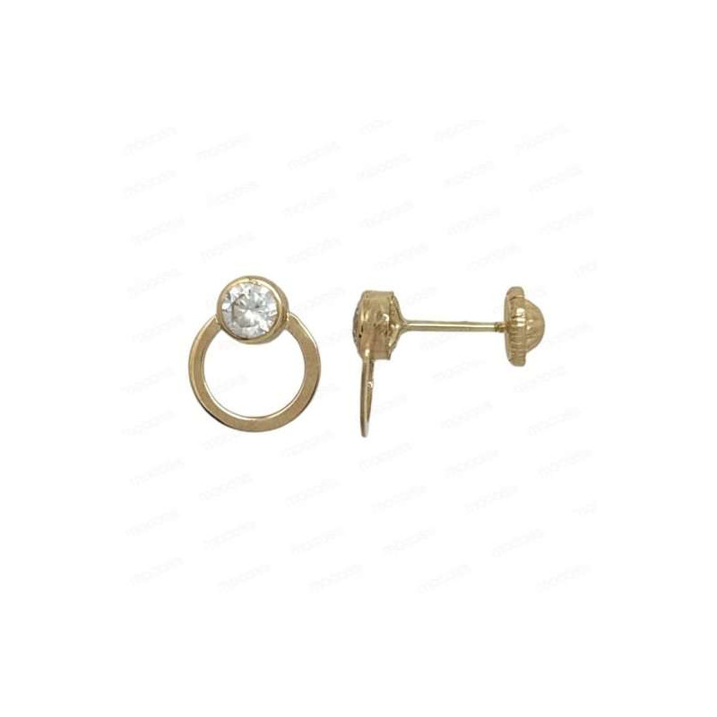 PENDIENTES ARO CHATON ORO 1 LEY