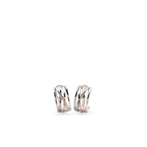 PENDIENTES PLATA BICOLOR